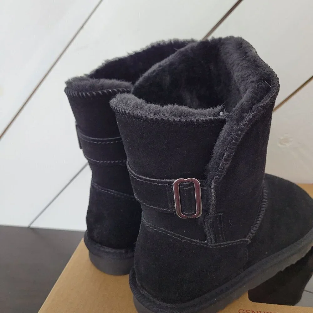 NEW Style & Co Teenyy Genuine Suede Winter Boots  Faux Fur Lining Black Size 7M